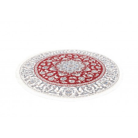 Tappeto Nain Kashmar Persia bianco azzurro 202x208
