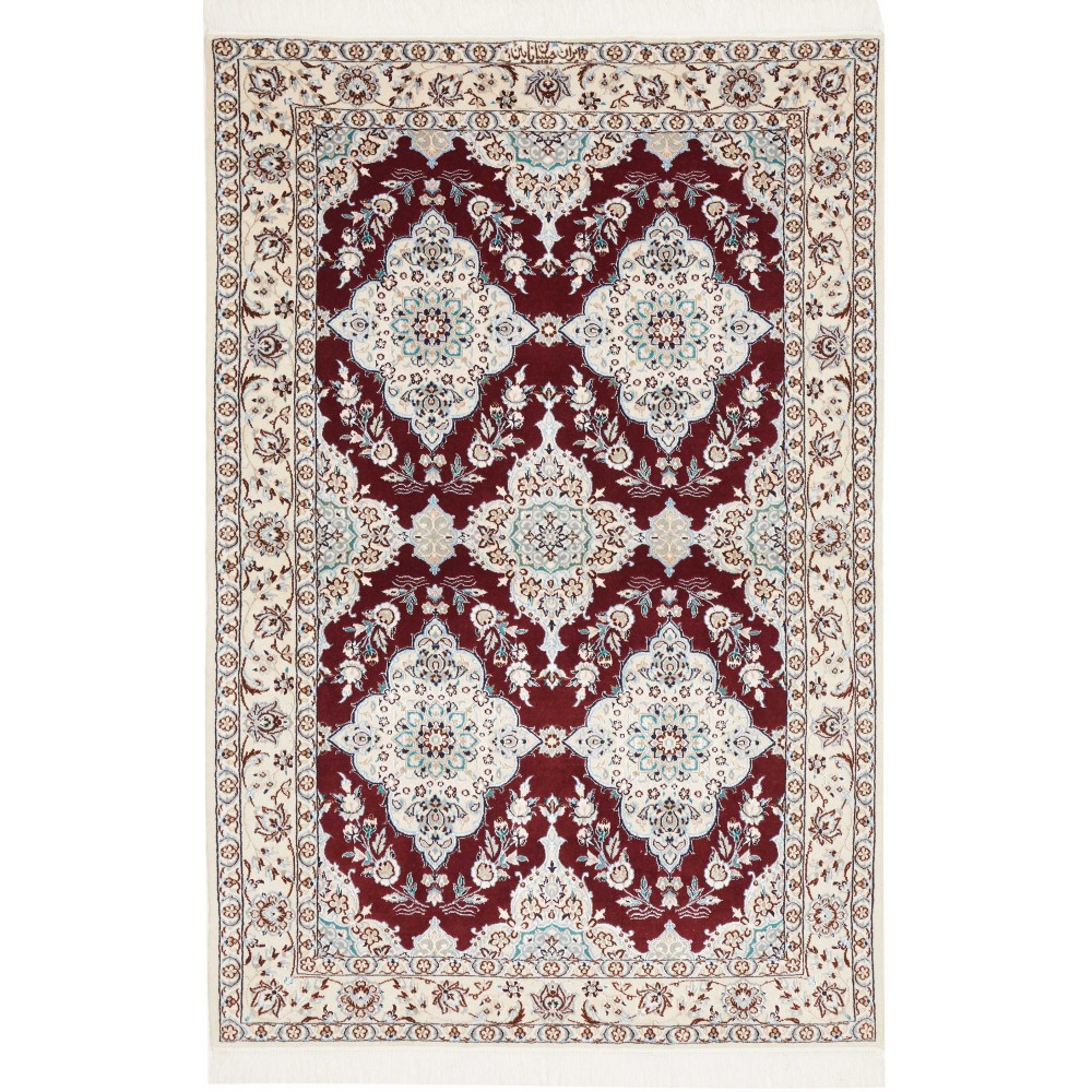 Tappeto Nain 6La Persia bianco grigio 108x165