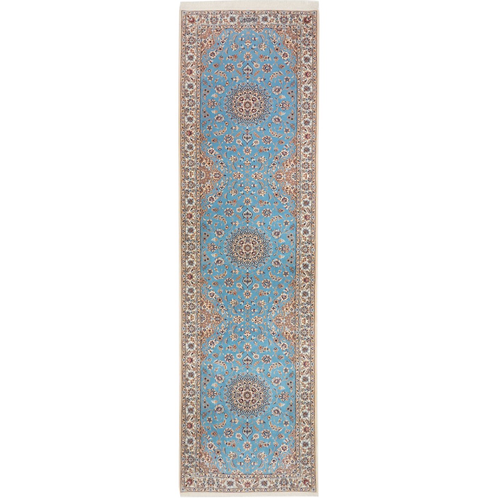 Tappeto Nain 6La Persia azzurro bianco 85x311