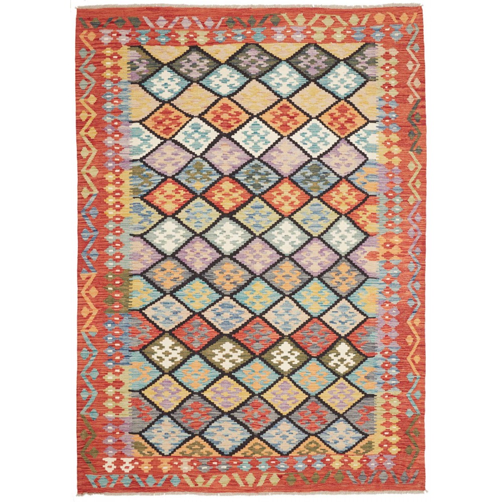 Tappeto Kilim Afghanistan marrone grigio 177x244