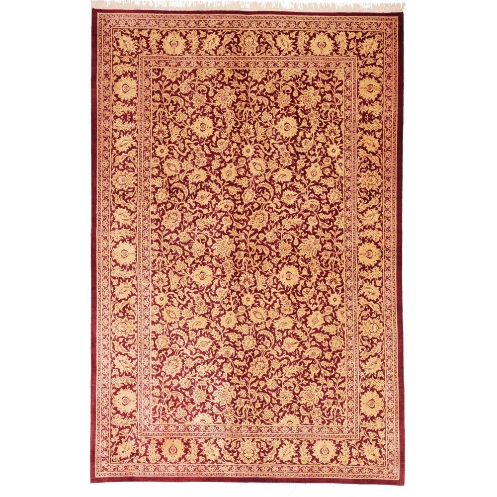 Tappeto Ghom seta Persia marrone 129x194