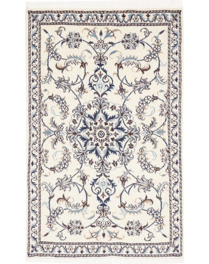 Tappeto Nain Kashmar Persia bianco grigio 85x138