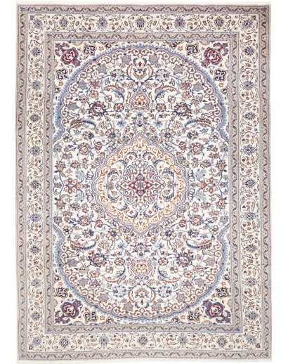 Tappeto Nain Kashmar Persia bianco grigio 247x344