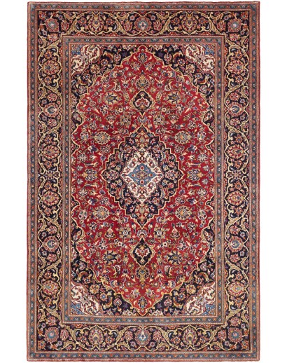 Tappeto Kashan Fine Persia marrone giallo 140x217