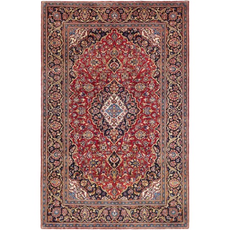 Tappeto Kashan Fine Persia marrone giallo 140x217