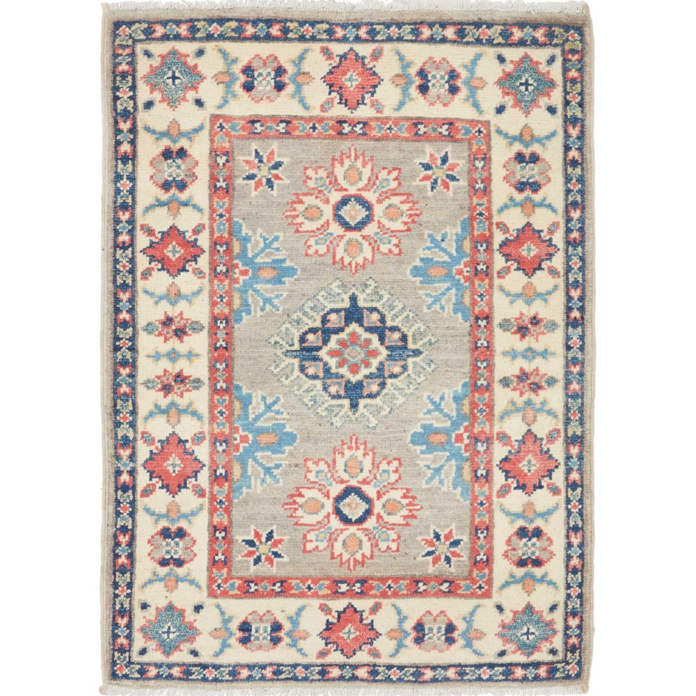 Tappeto Kazak Afghanistan beige azzurro 63x88