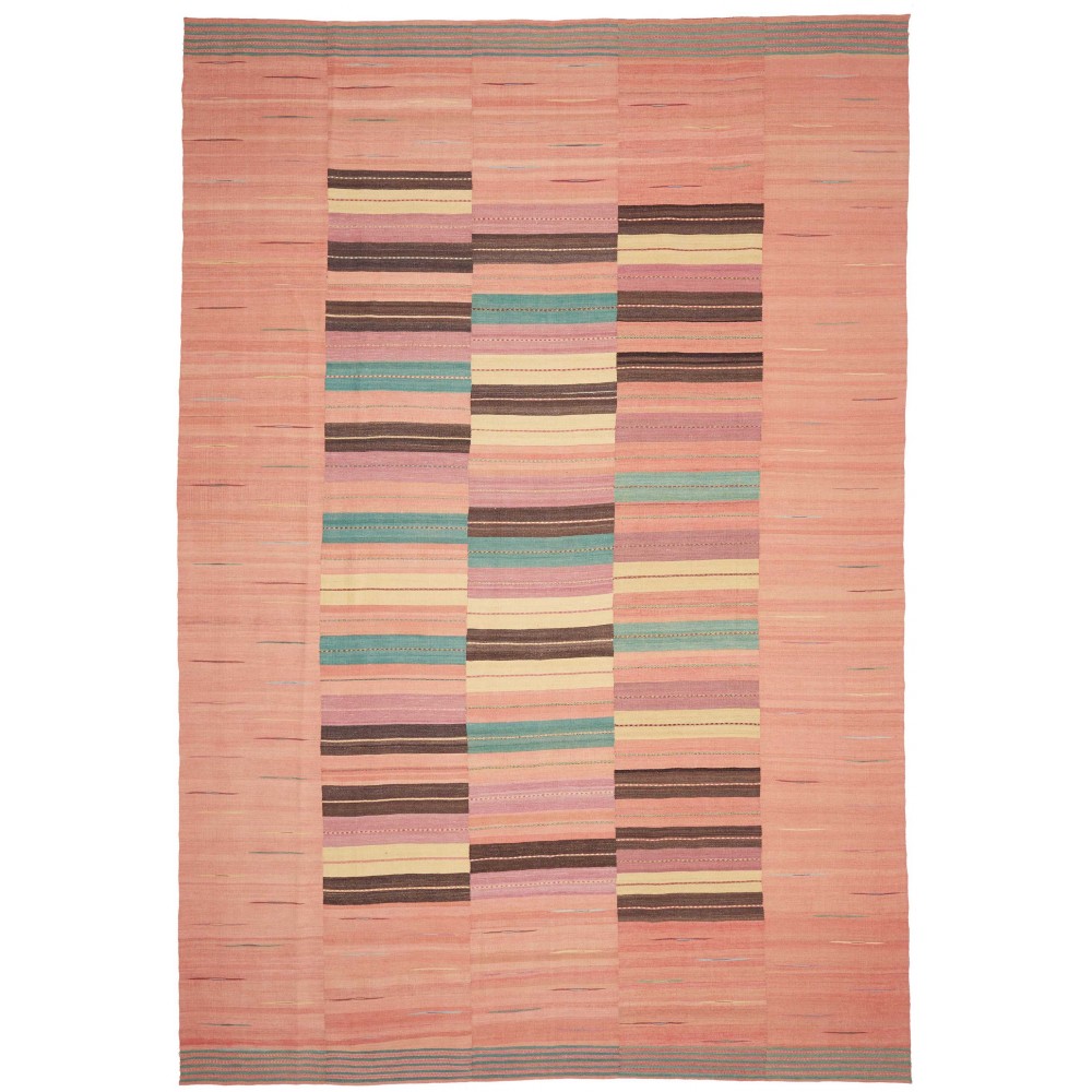 Tappeto Kilim Persia marrone verde 257x380
