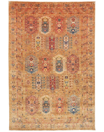 Tappeto Tribal Pakistan arancione marrone 200x293