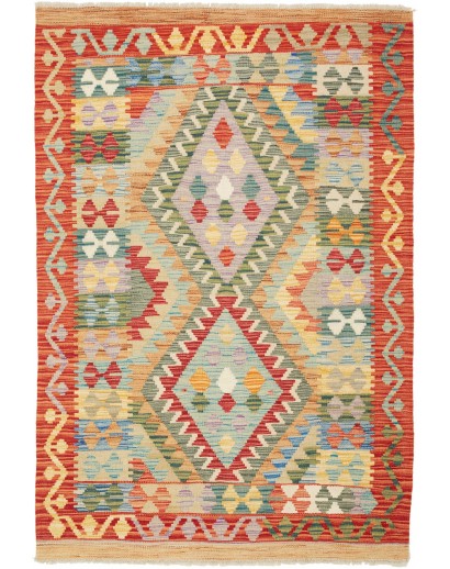 Tappeto Kilim Afghanistan marrone grigio 104x150