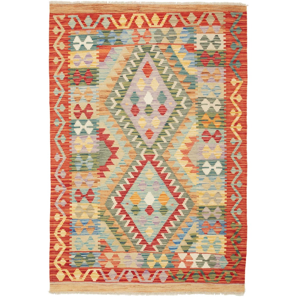 Tappeto Kilim Afghanistan marrone grigio 104x150