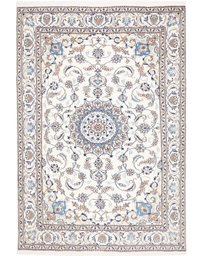 Tappeto Nain Kashmar Persia bianco grigio 200x292
