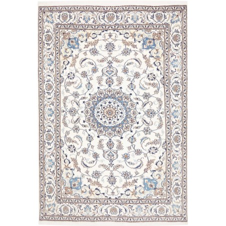 Tappeto Nain Kashmar Persia bianco grigio 200x292