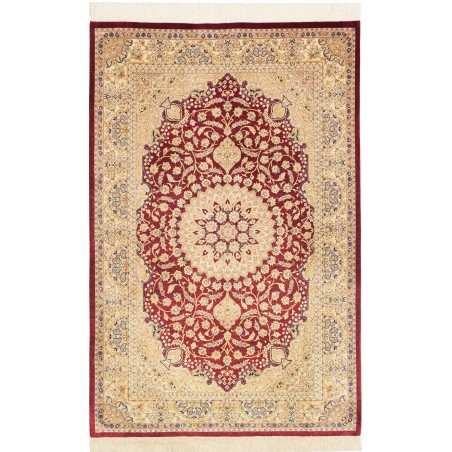 Tappeto Ghom seta Persia marrone 97x149