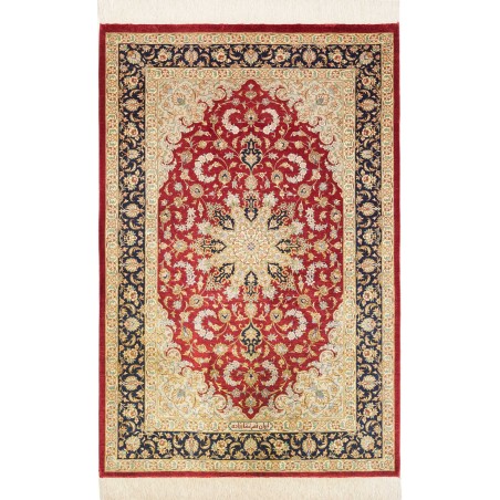 Tappeto Ghom seta Persia marrone 80x121