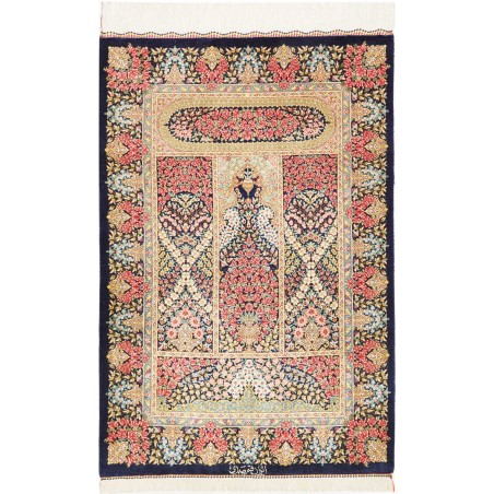 Tappeto Ghom seta Persia giallo marrone 60x90