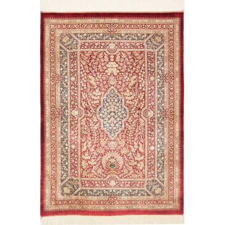 Tappeto Ghom seta Persia giallo marrone 80x117