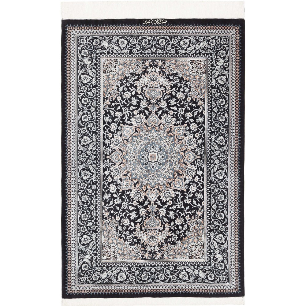 Tappeto Ghom seta Persia bianco 80x121