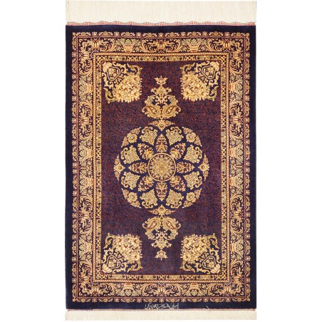Tappeto Ghom seta Persia marrone 61x90