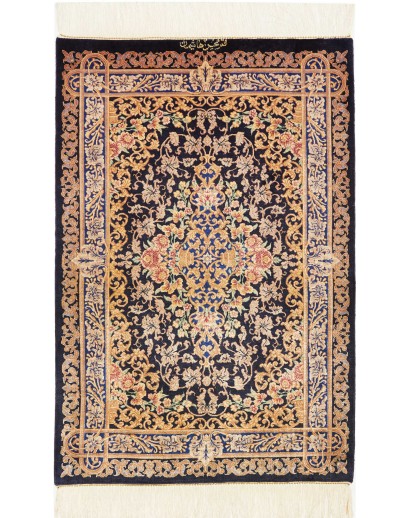 Tappeto Ghom seta Persia grigio beige 60x90