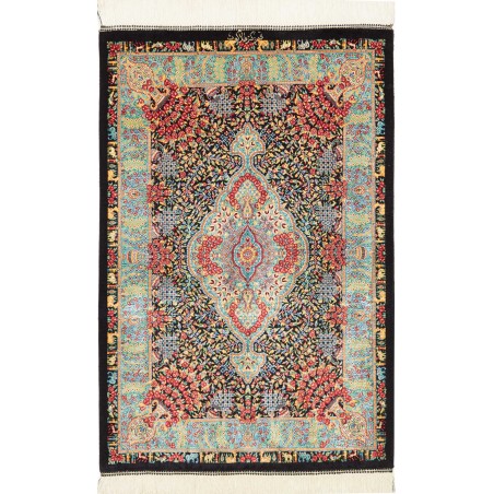 Tappeto Ghom seta Persia beige grigio 61x91