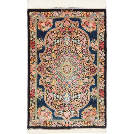 Tappeto Ghom seta Persia marrone beige 60x91