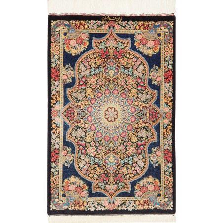 Tappeto Ghom seta Persia marrone grigio 58x89