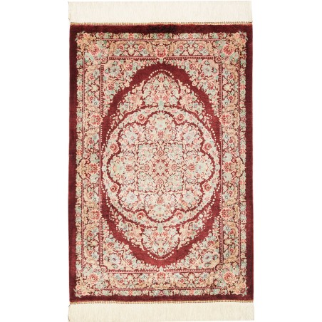 Tappeto Ghom seta Persia giallo marrone 61x91