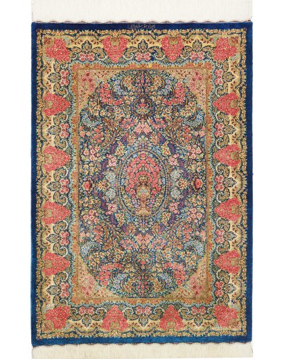 Tappeto Ghom seta Persia marrone 81x120