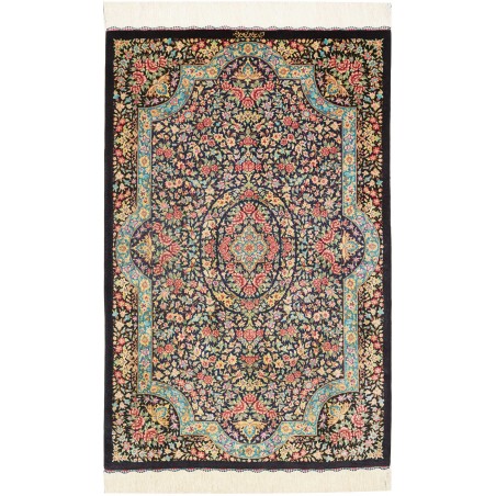 Tappeto Ghom seta Persia marrone grigio 78x120