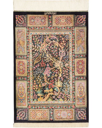 Tappeto Ghom seta Persia marrone beige 60x92