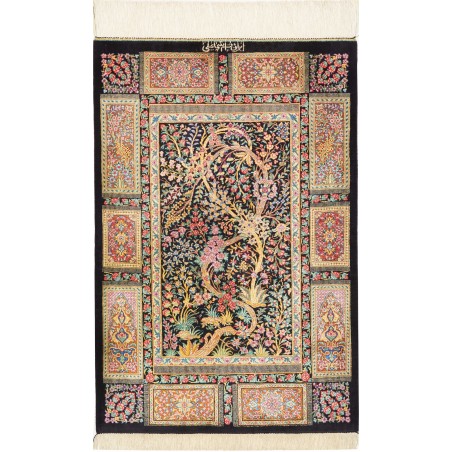 Tappeto Ghom seta Persia marrone beige 60x92