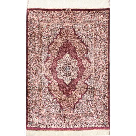 Tappeto Ghom seta Persia bianco 100x143
