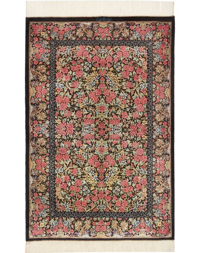 Tappeto Ghom seta Persia marrone 78x119