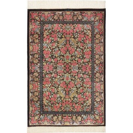 Tappeto Ghom seta Persia marrone 78x119