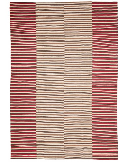 Tappeto Kilim Mazandaran Vintage Persia marrone giallo 263x382
