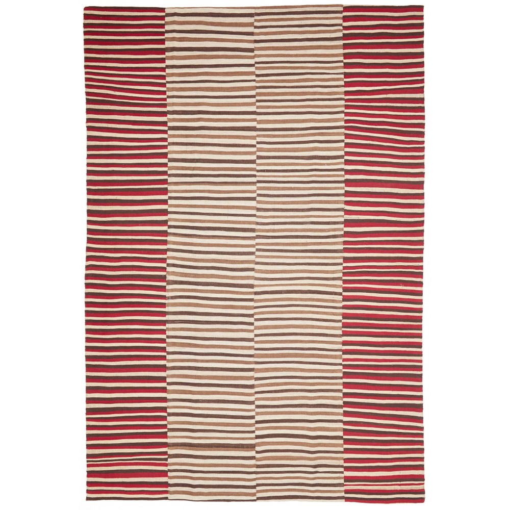 Tappeto Kilim Mazandaran Vintage Persia marrone giallo 263x382
