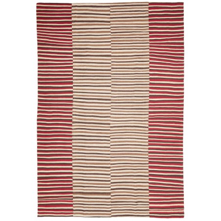 Tappeto Kilim Mazandaran Vintage Persia marrone giallo 263x382