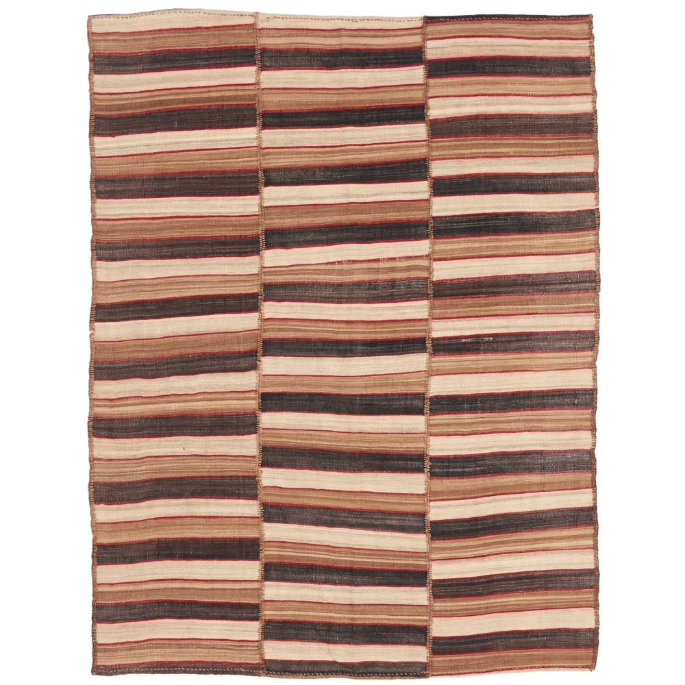 Tappeto Kilim Mazandaran Vintage Persia marrone grigio 143x186