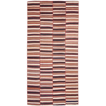 Tappeto Kilim Mazandaran Vintage Persia rosso bianco 194x392
