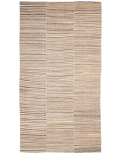 Tappeto Kilim Mazandaran Vintage Persia giallo azzurro 206x395