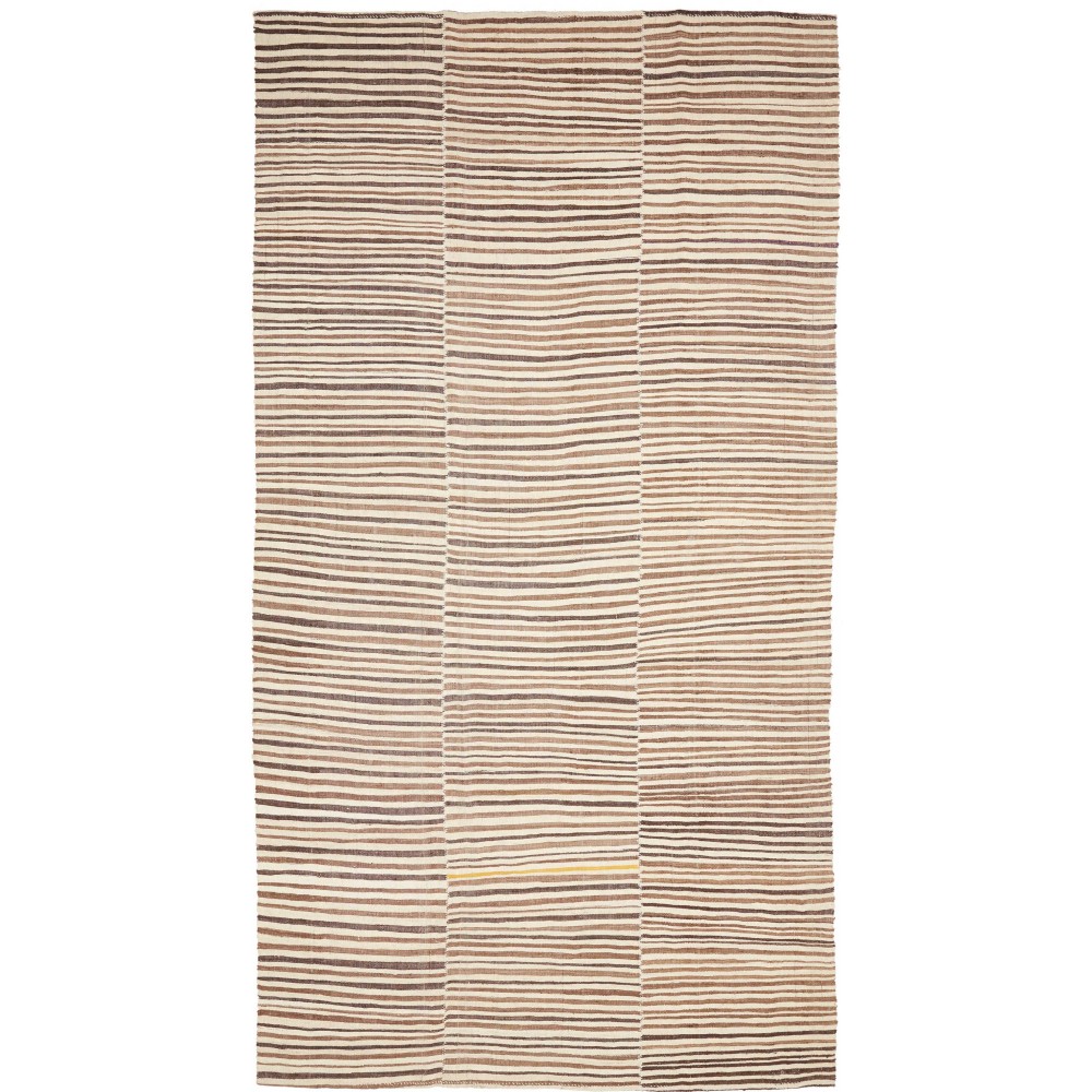 Tappeto Kilim Mazandaran Vintage Persia giallo azzurro 206x395