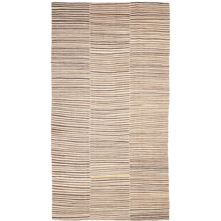 Tappeto Kilim Mazandaran Vintage Persia giallo azzurro 206x395