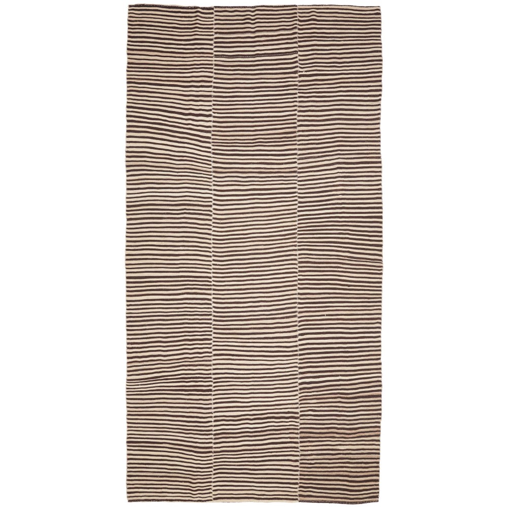 Tappeto Kilim Mazandaran Vintage Persia giallo grigio 208x411