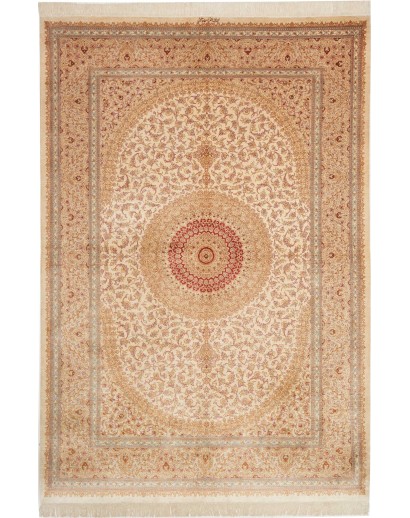 Tappeto Ghom seta Persia marrone rosso 161x237