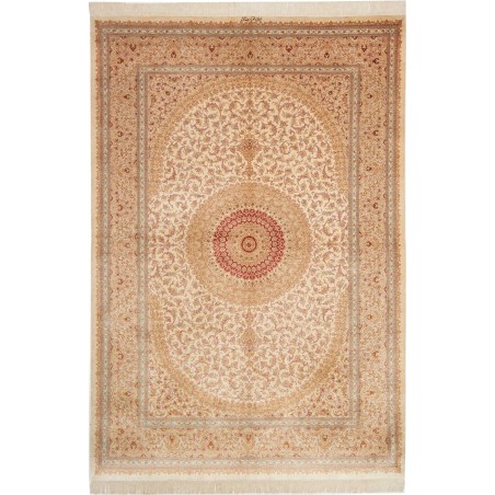 Tappeto Ghom seta Persia marrone rosso 161x237