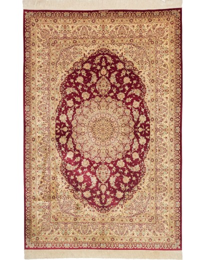 Tappeto Ghom seta Persia marrone 153x233