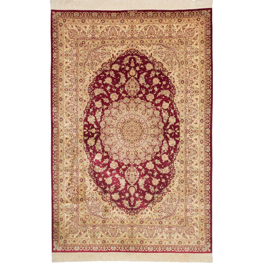 Tappeto Ghom seta Persia marrone 153x233