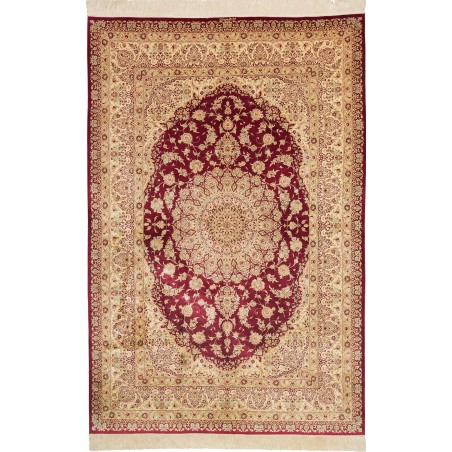 Tappeto Ghom seta Persia marrone 153x233