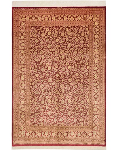 Tappeto Ghom seta Persia marrone 162x240