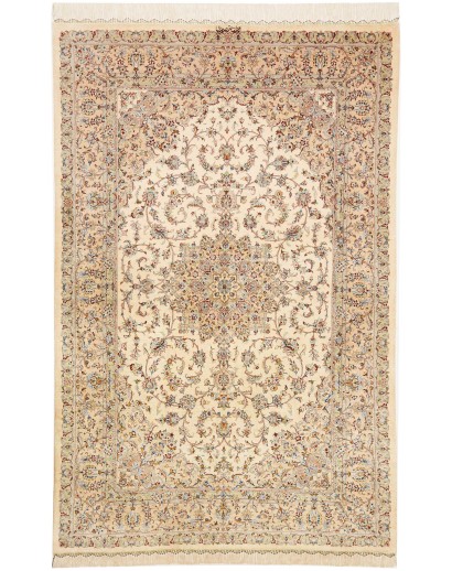 Tappeto Ghom seta Persia giallo 126x198